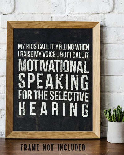 Yelling At Kids-Motivation Family Sign- Funny Wall Art- 8 x 10" Print Wall Decor-Ready to Frame. Distressed Sign Replica Print for Home. Great Parenting Sign- Fun Gift for ALL!