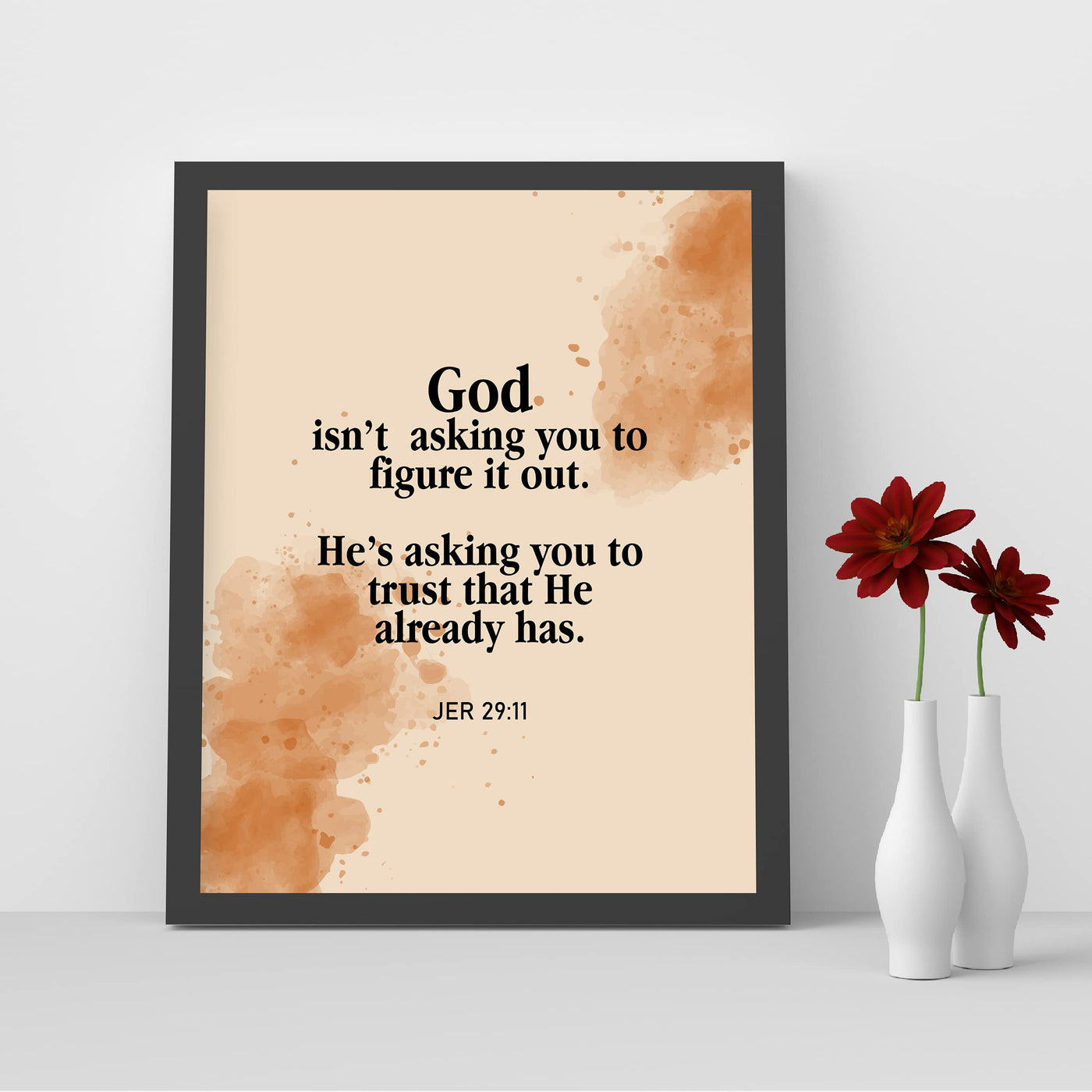 God Isn't Asking You to Figure It Out- Jeremiah 29:11- Christian Wall Decor- 8x10"- Scripture Wall Art Print- Ready to Frame. Home-Office Decor Great Christian Gift & Assurance to Keep the Faith!