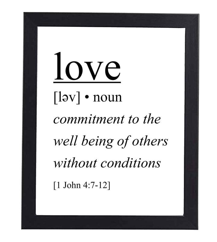 Love-Commitment to the Well Being of Others-1 John 4:7-12 -Bible Verse Wall Art Sign-8 x 10" Scripture Poster Print-Ready to Frame. Religious Home-Office-Church Decor. Perfect Christian Gift!