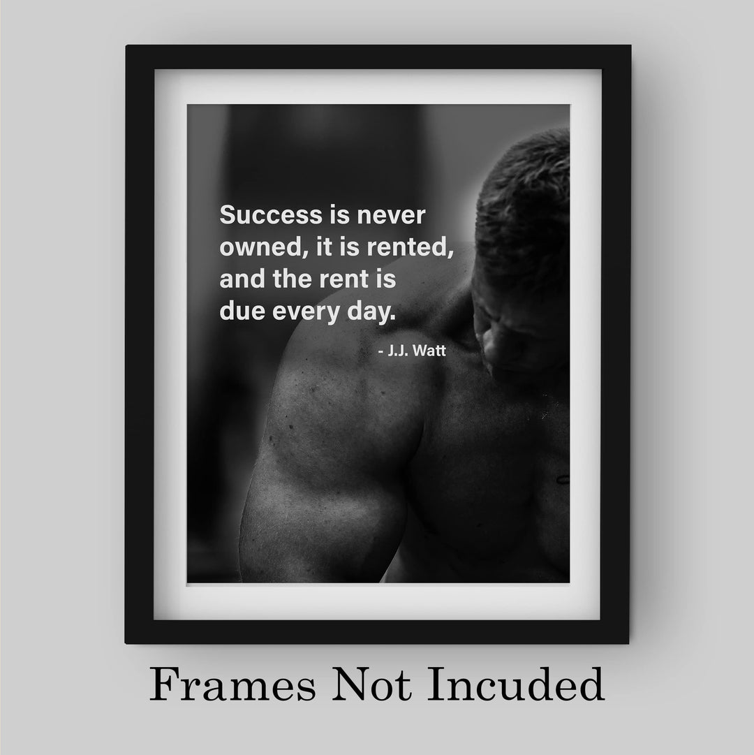 Success Is Leased &amp; Rent Due Every Day Motivational Wall Art Decor -8 x 10" Inspirational Exercise Photo Print -Ready to Frame. Perfect Home-Office-Work-Desk-Gym Decor. Great Gift of Motivation!