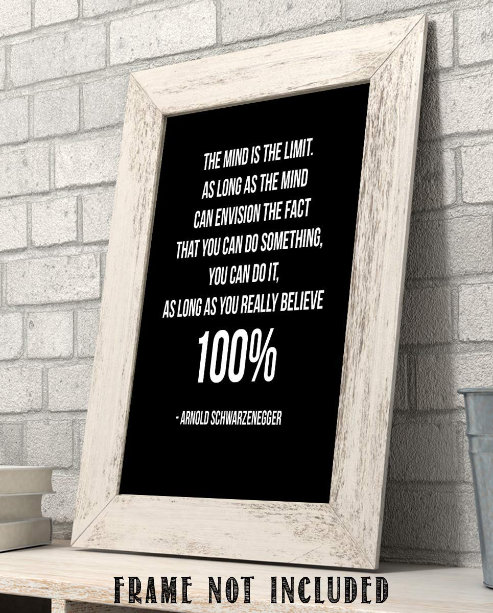 Envision You Can Do It-100%-Arnold Schwarzenegger Quotes Wall Art-8 x 10" Motivational Wall Print-Ready to Frame. Modern Typographic Design. Home-Office-School-Gym D?cor. Perfect Gift for Motivation