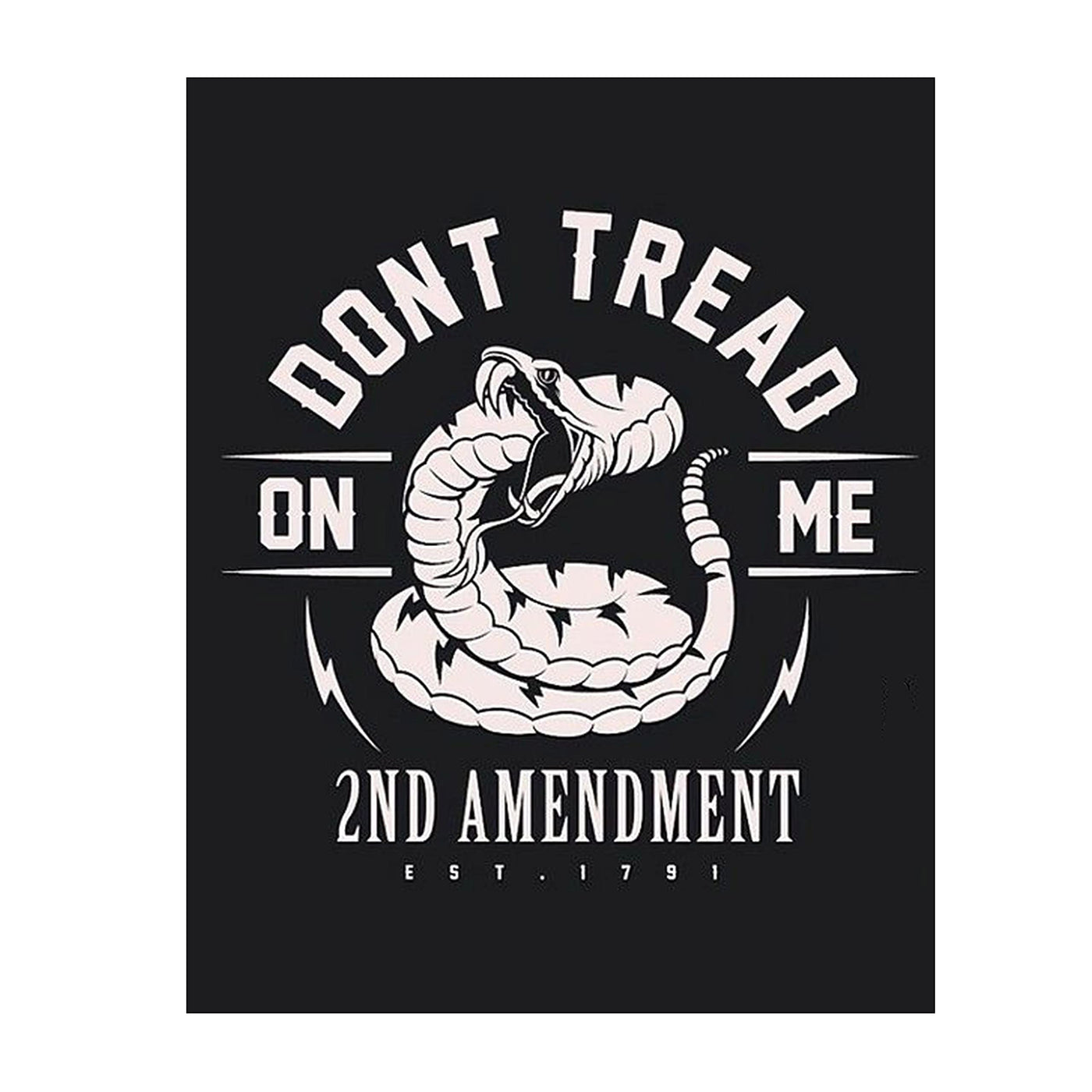 Don't Tread On Me-2nd Amendment est. 1791-8 x 10" Patriotic Wall Decor-Ready To Frame. Pro-Constitutional Poster Print. Modern Typographic Decor for Home-Office-Garage-Military-Gun Shop. Great Gift!