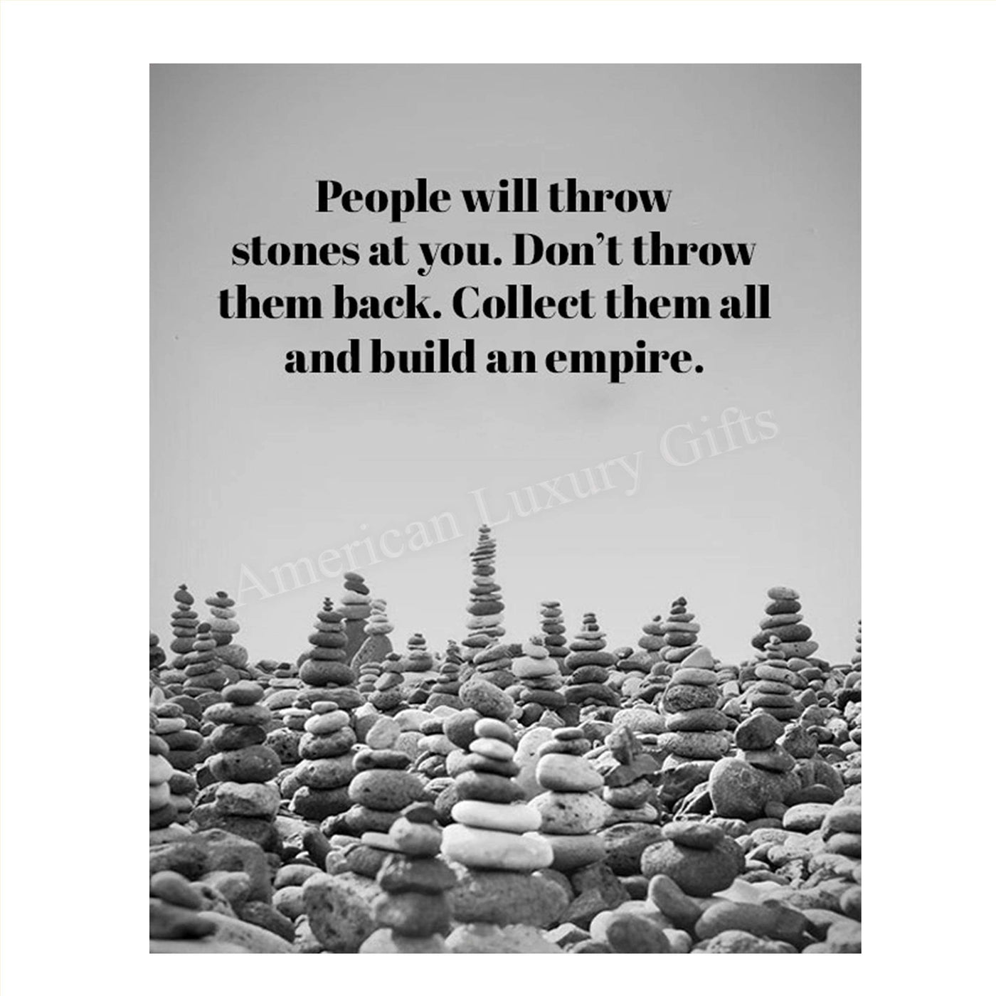 Stones To Build an Empire-Inspirational Wall Art-8 x 10 Print Wall Art Ready to Frame-Motivational Wall Art Ideal for Home D?cor-Office D?cor-Makes a Perfect Gift of Encouragement for Business Friends