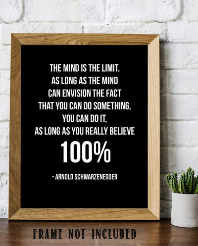 Envision You Can Do It-100%-Arnold Schwarzenegger Quotes Wall Art-8 x 10" Motivational Wall Print-Ready to Frame. Modern Typographic Design. Home-Office-School-Gym D?cor. Perfect Gift for Motivation