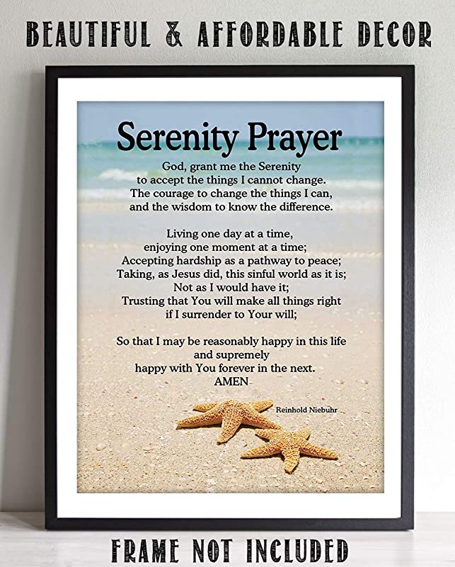 "SERENITY PRAYER on Beach- 8 x 10"