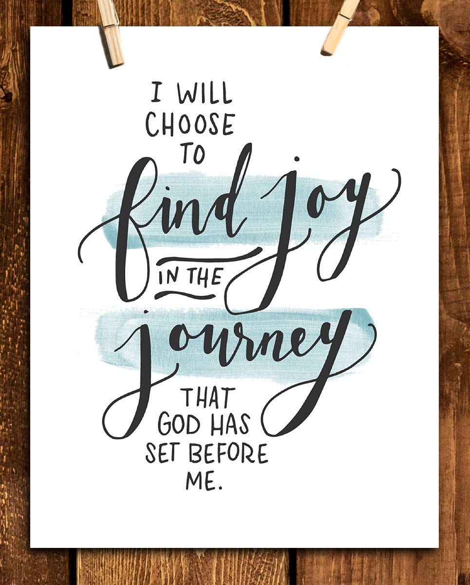 Find Joy in the Journey God Has Set Before You 8 x 10" Spiritual Wall Decor. Modern Typographic Print-Ready to Frame. Home-Office D?cor. Great Christian Gift. Inspiring Reminder To Trust God&