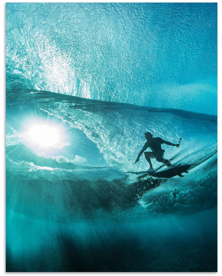 Surfer Ripping Point Break- 8 x 10 Print Wall Art - Ready to Frame. Modern Home D?cor, Office D?cor &amp; Wall Print for Beach, Ocean and Surfing Themes. Makes a Perfect Gift!