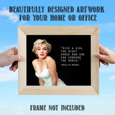 Marilyn Monroe Quotes Wall Art- ?Girl Can Conquer The World?- 8 x 10" Wall Print Art- Ready to Frame. Modern Home D?cor- Office D?cor. Perfect Fun Gift for Marilyn Monroe Fans & Empowered Women.