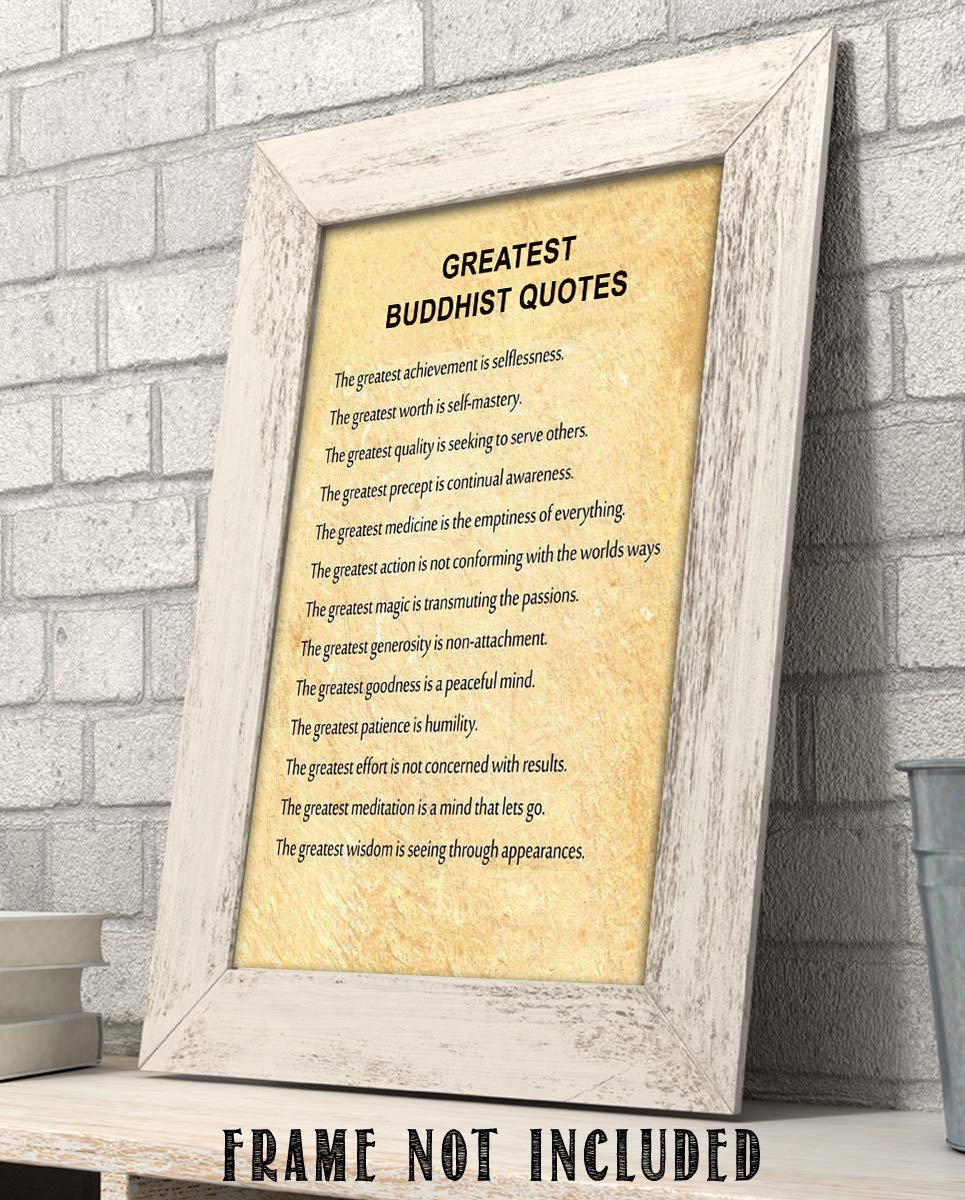 Greatest Buddhist Quotes Inspirational Art Decor -"The Greatest Attributes"- 8 x 10" Wall Art Print-Ready to Frame. Spiritual Home-Office-Studio D?cor. Perfect Gift for Buddhism, Zen &amp; Inspiration.