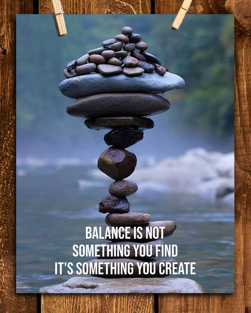 "Balance is Something You Create"- Motivational Wall Art Sign-8 x 10"