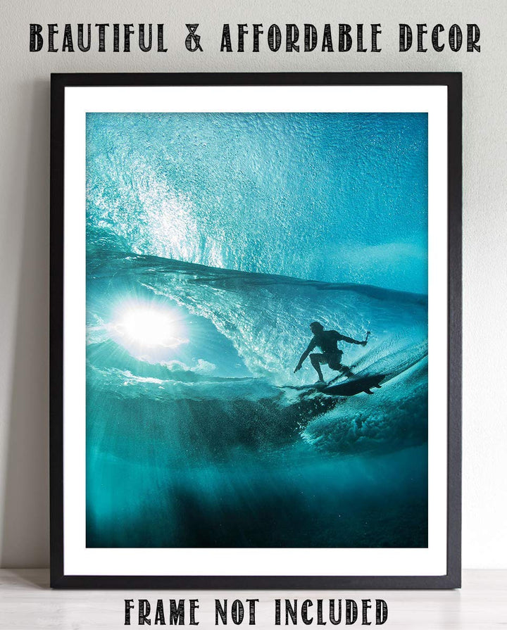 Surfer Ripping Point Break- 8 x 10 Print Wall Art - Ready to Frame. Modern Home D?cor, Office D?cor &amp; Wall Print for Beach, Ocean and Surfing Themes. Makes a Perfect Gift!