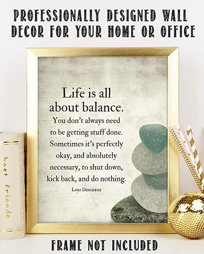 "Life is All About Balance"- Motivational Quotes Wall Art-8 x 10"