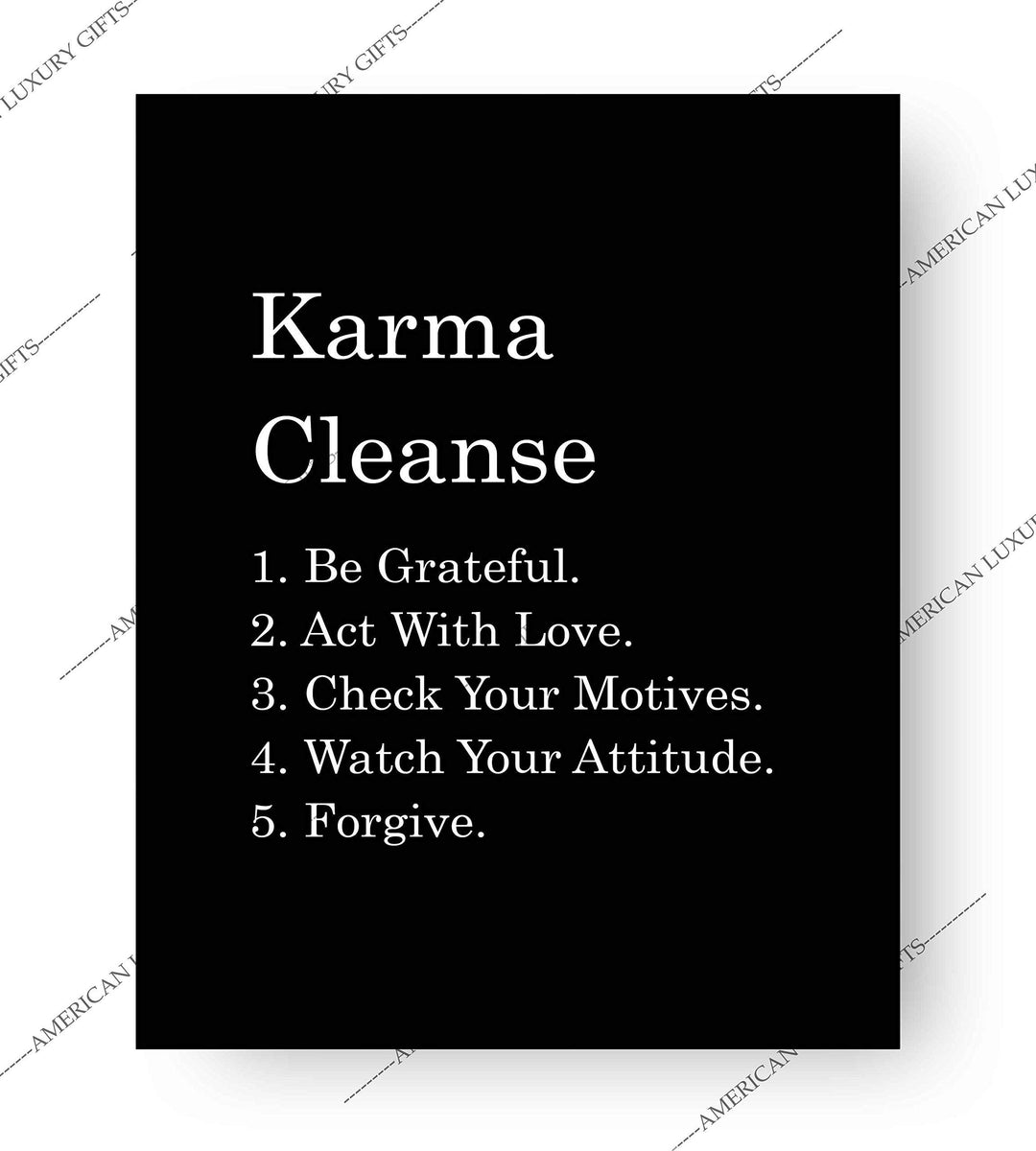 Karma Cleanse-Check Your Motives Spiritual Quotes Wall Art- 8 x 10" Modern Typographic Wall Print-Ready to Frame. Inspirational Life Quotes for Home-Studio-Office Decor. Makes a Perfect Zen Gift!