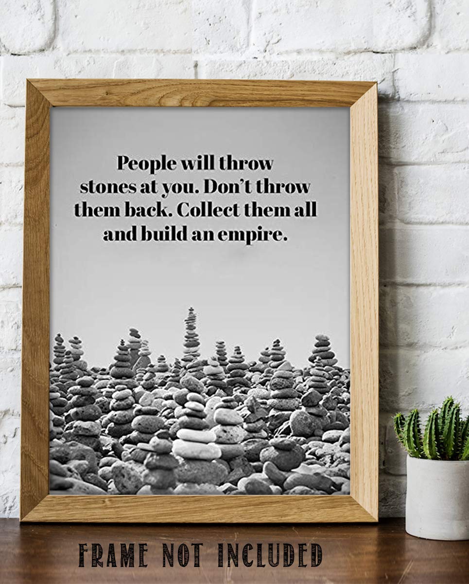 Stones To Build an Empire-Inspirational Wall Art-8 x 10 Print Wall Art Ready to Frame-Motivational Wall Art Ideal for Home D?cor-Office D?cor-Makes a Perfect Gift of Encouragement for Business Friends