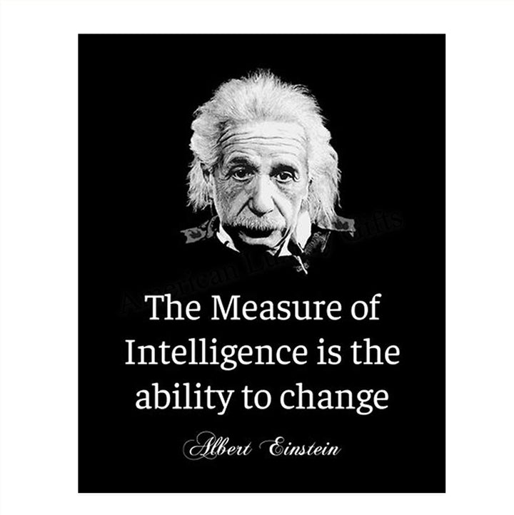 Albert Einstein Quotes Wall Art-"The Measure of Intelligence"- 8 x 10"