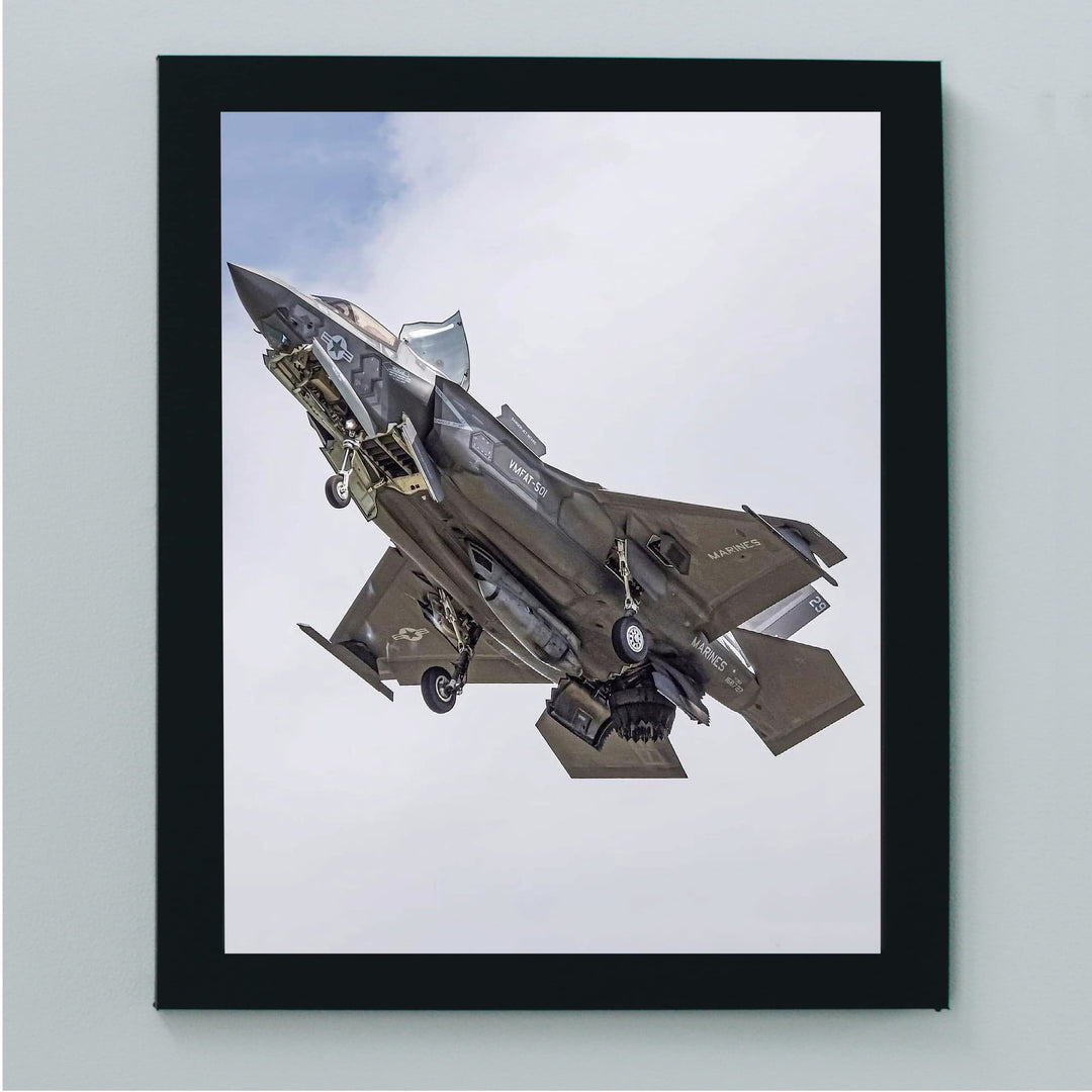 F-35 B Fighter Jet -8 x 10" Military Aircraft Wall Art Print -Ready to Frame. Home-Office-Aviation Decor. Perfect Sign for Game Room-Garage-Cave! Great Gift for Active Duty Military &amp; Veterans!