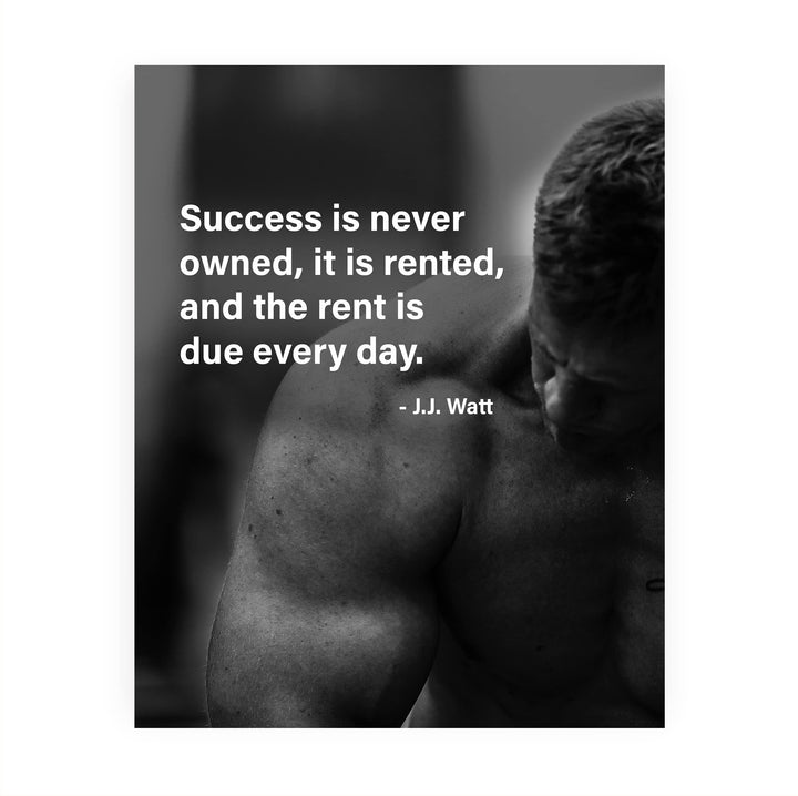 Success Is Leased &amp; Rent Due Every Day Motivational Wall Art Decor -8 x 10" Inspirational Exercise Photo Print -Ready to Frame. Perfect Home-Office-Work-Desk-Gym Decor. Great Gift of Motivation!