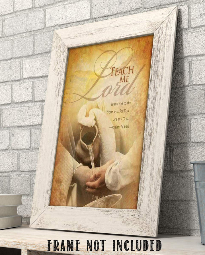 Teach Me Lord, To Do Your Will-Psalm 143:10- Bible Verse Wall Art- 8x10"- Typographic Parchment Print Design. Scripture Wall Print-Ready to Frame. Home-Office-Church D?cor. Beautiful Christian Gift.