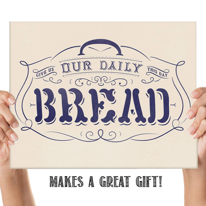 Give Us Our Daily Bread- Scripture Wall Art Print-8 x 10"- Ready to Frame. Home D?cor-Kitchen-Dining D?cor- Christian Gifts &amp; Decor- Art Image of The Lords Prayer. Perfect Housewarming Gift.