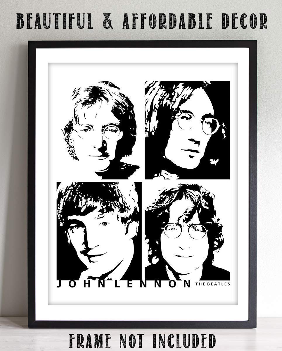 John Lennon 4 Faces-The Beatles Wall Art- 8 x 10 Art Wall Print- Ready to Frame. Modern Home D?cor- Office D?cor. Perfect Gift for Musicians, Beatles Fans &amp; Inspiration.