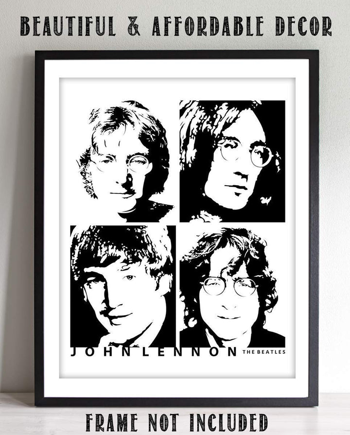 John Lennon 4 Faces-The Beatles Wall Art- 8 x 10 Art Wall Print- Ready to Frame. Modern Home D?cor- Office D?cor. Perfect Gift for Musicians, Beatles Fans &amp; Inspiration.