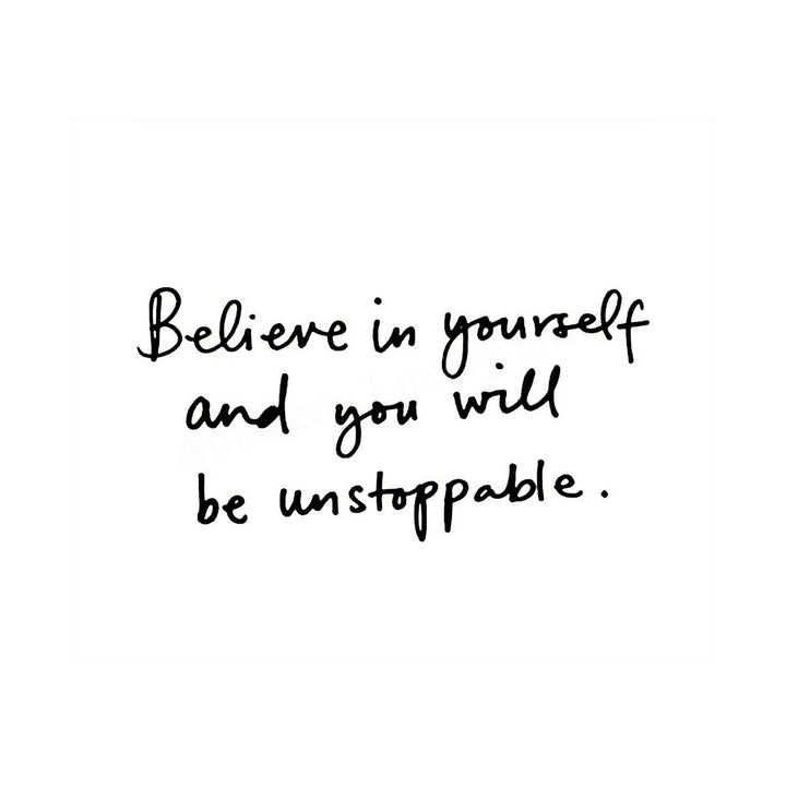 Believe in Yourself- Inspirational Wall Art- 8 x 10 Print Wall Art Ready to Frame. Motivational Wall Art Ideal for Home D?cor &amp; Office D?cor. Makes a Perfect Gift of Encouragement-Friends &amp; Coworkers