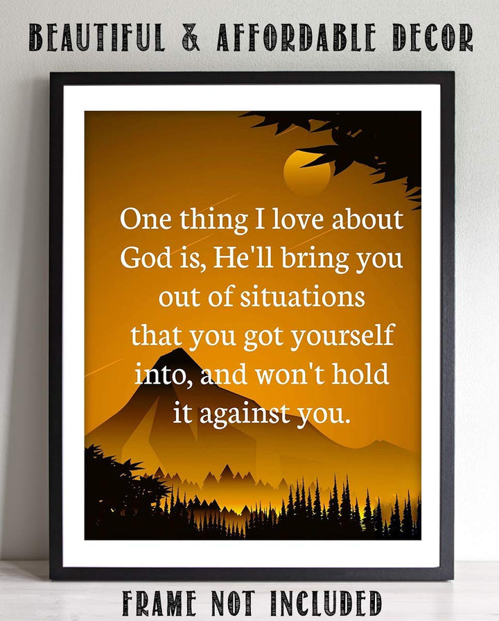God Will Bring You Through &amp; Not Hold It Against You-Spiritual Wall Art- 8 x 10"- Inspirational Wall Print-Ready to Frame. Home Office-Church-School Decor. Inspiring &amp; Encouraging Message for ALL!