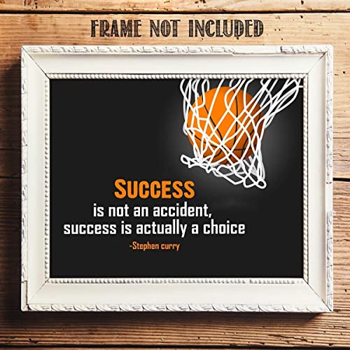 Stephen Curry Quotes-"Success is a Choice"- 10 x 8"