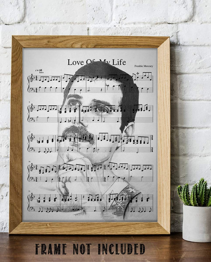 Freddie Mercury-Song Art Print"Love of My Life"-8 x 10