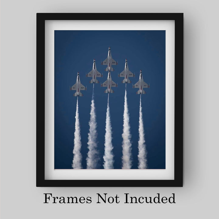 US Air Force"Thunderbirds In Action" Wall Art -8 x 10" Military Fighter Jets Photo Print -Ready to Frame. Military Aircraft Wall Decor for Home-Office-Game Room-Garage-Cave! Great Gift for Veterans!