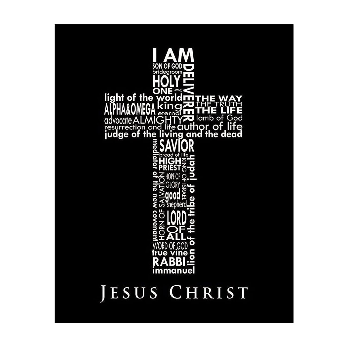 "Names of Jesus In Cross"-Bible Wall Art. 8 x 10"