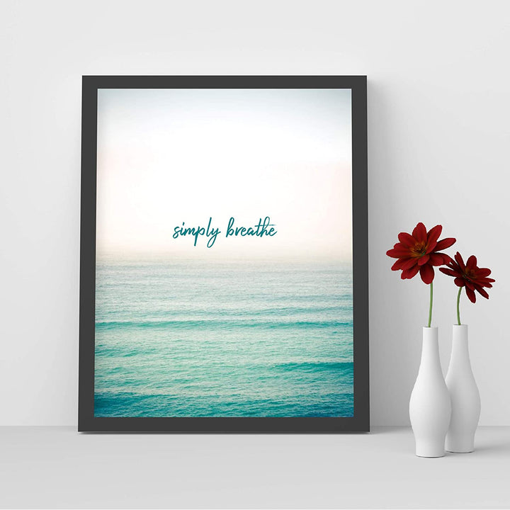 "Simply Breathe"-Spiritual Quotes Wall Art-8 x 10"