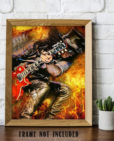 "Slash Ripping Guitar"-Abstract Art Print-8 x 10"