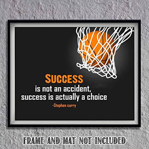 Stephen Curry Quotes-"Success is a Choice"- 10 x 8"