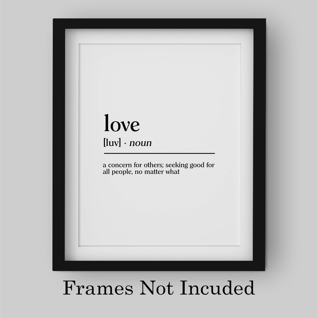 Definition of Love Inspirational Gifts of the Spirit Wall Art -8x10" Modern Christian Print-Ready to Frame. Typographic Design. Home-Office-Farmhouse-Church Decor. Great Wedding-Bridal Shower Gift!