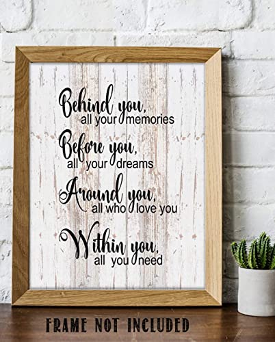 "Behind-Before-Within You- All You Need- Inspirational Wall Art Print- 8 x 10"