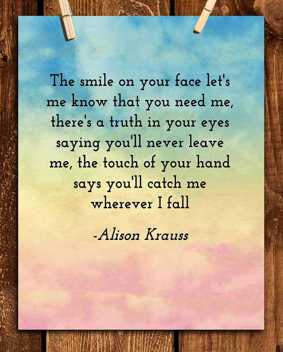 Alison Krauss-"When You Say Nothing At All"- Song-Word Art- 8 x 10" Wall Art Print. Music Poster Print-Ready To Frame. Home-Studio-Bar-Dorm-Cave Decor. Perfect for Krauss-Union Station-Country Fans.