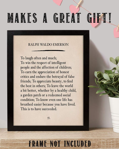 "To Laugh Often and Much"-Ralph Waldo Emerson Poem Page Print- 8 x 10"