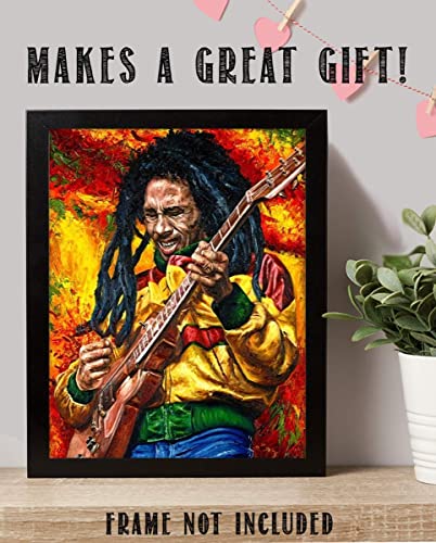 "Bob Marley-Rocking"- Abstract Concert Wall Art -8 x 10"