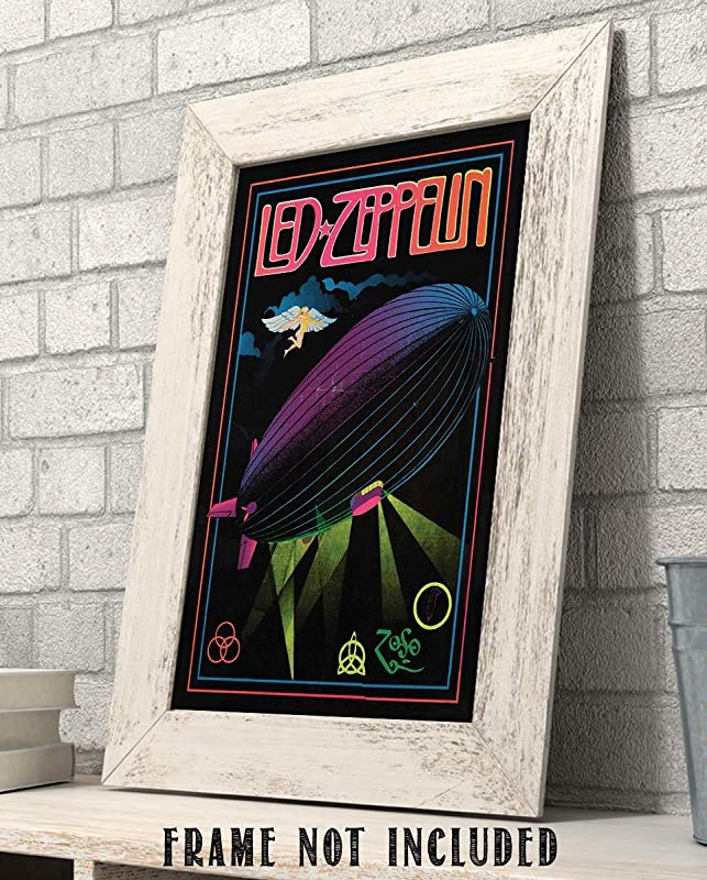 Led Zeppelin Band Poster Print- 8 x 10 Wall Print. Iconic Rock Band Logo Print Featuring"The Zeppelin Airship"