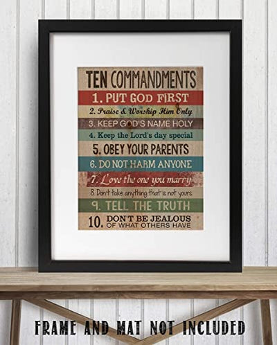 "10 Commandments"- Wall Art Print- 8 x 10"