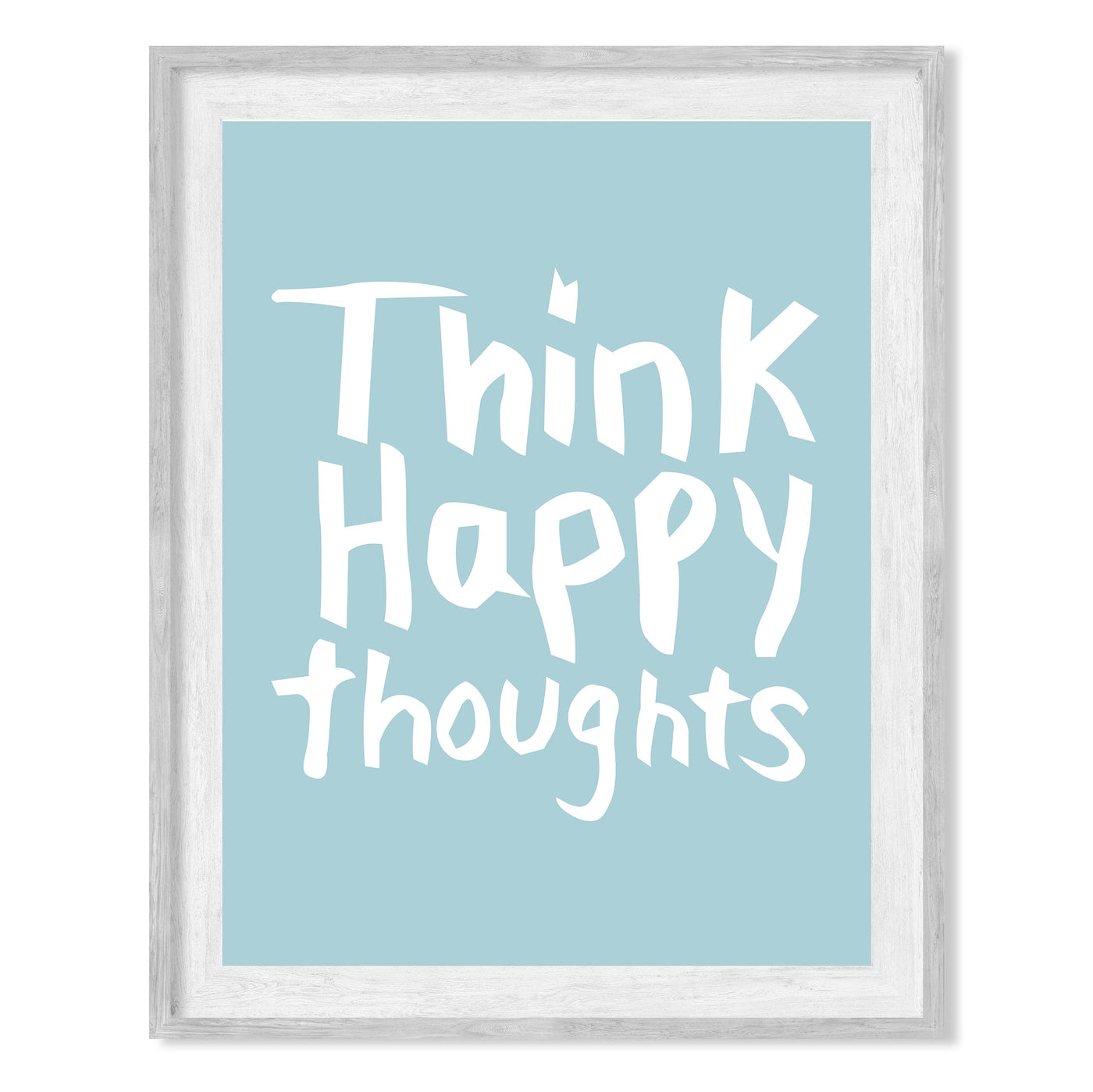 Think Happy Thoughts-Inspirational Wall Art Sign -8 x 10" Motivational Print Wall Decor-Ready to Frame. Modern Typography Print for Home-Office-School Decor. Great Reminders to Stay Positive!