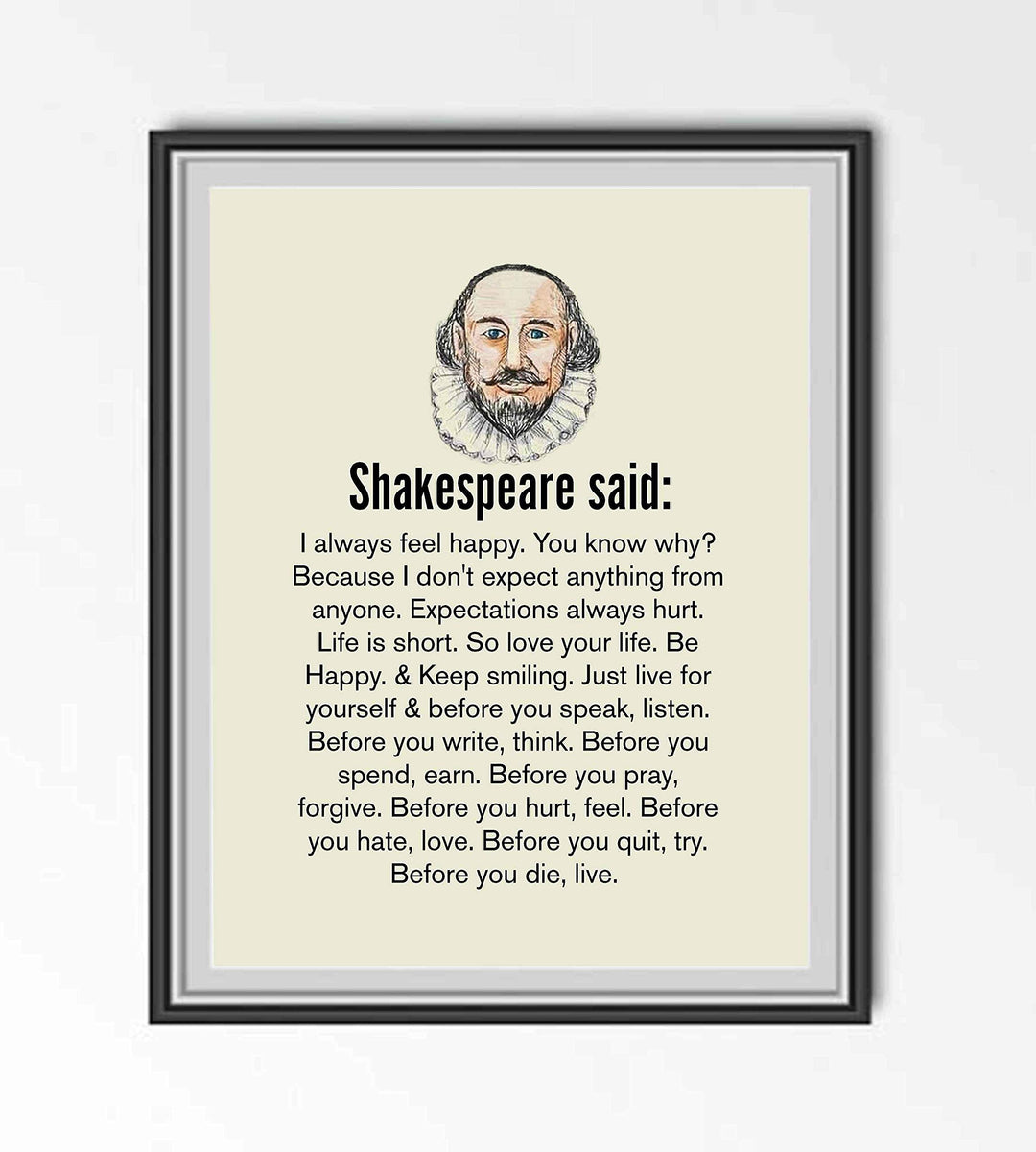 Shakespeare Quote Print – Timeless Literary Wall Art for Home &amp; Office