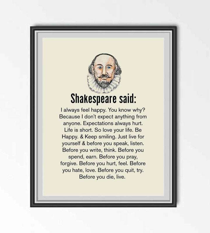 Shakespeare Quote Print – Timeless Literary Wall Art for Home &amp; Office