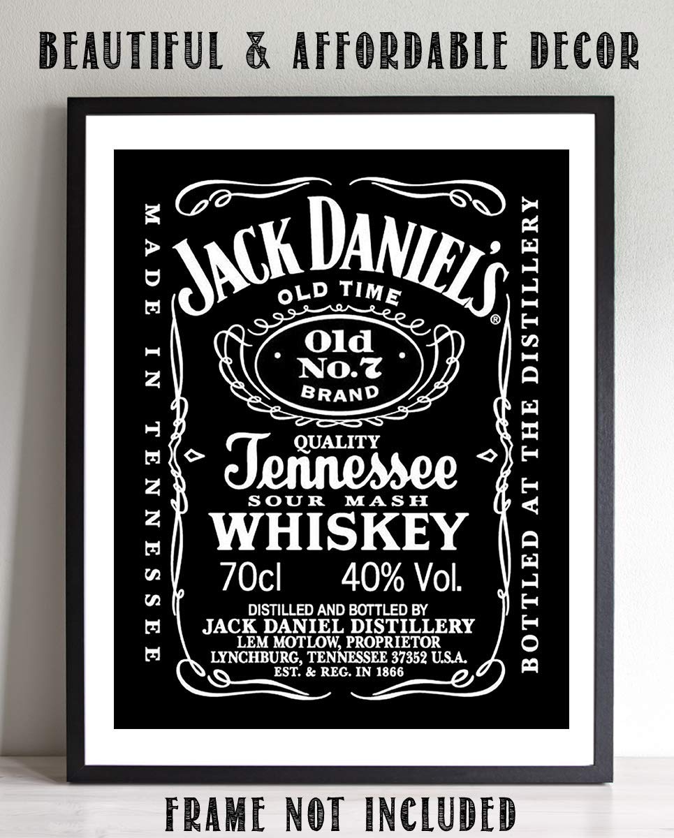 Jack Daniels Whiskey Label- Wall Art Sign- 8 x 10"