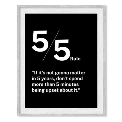Rule of Five's- Motivational Wall Art Decor -8 x 10" Inspirational Typography Print - Ready to Frame. Modern Wall Decoration for Home-Office-Classroom-Gym-Dorm Decor. Great Gift for Motivation!
