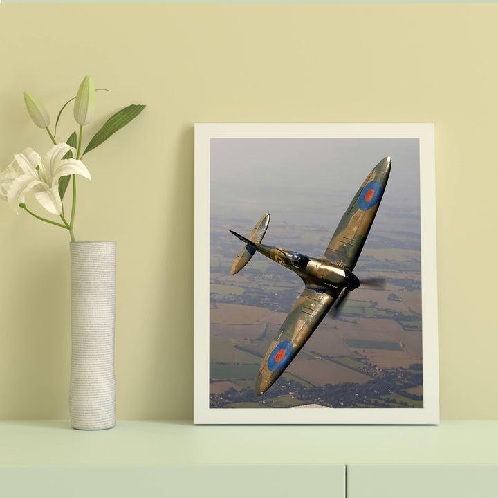Supermarine Spitfire MK I -Royal Air Force -British Fighter Jet Poster Print -8 x 10" Military Aircraft Wall Decor -Ready to Frame. Home-Office-Military Decor. Perfect Sign for Game Room-Garage-Cave!