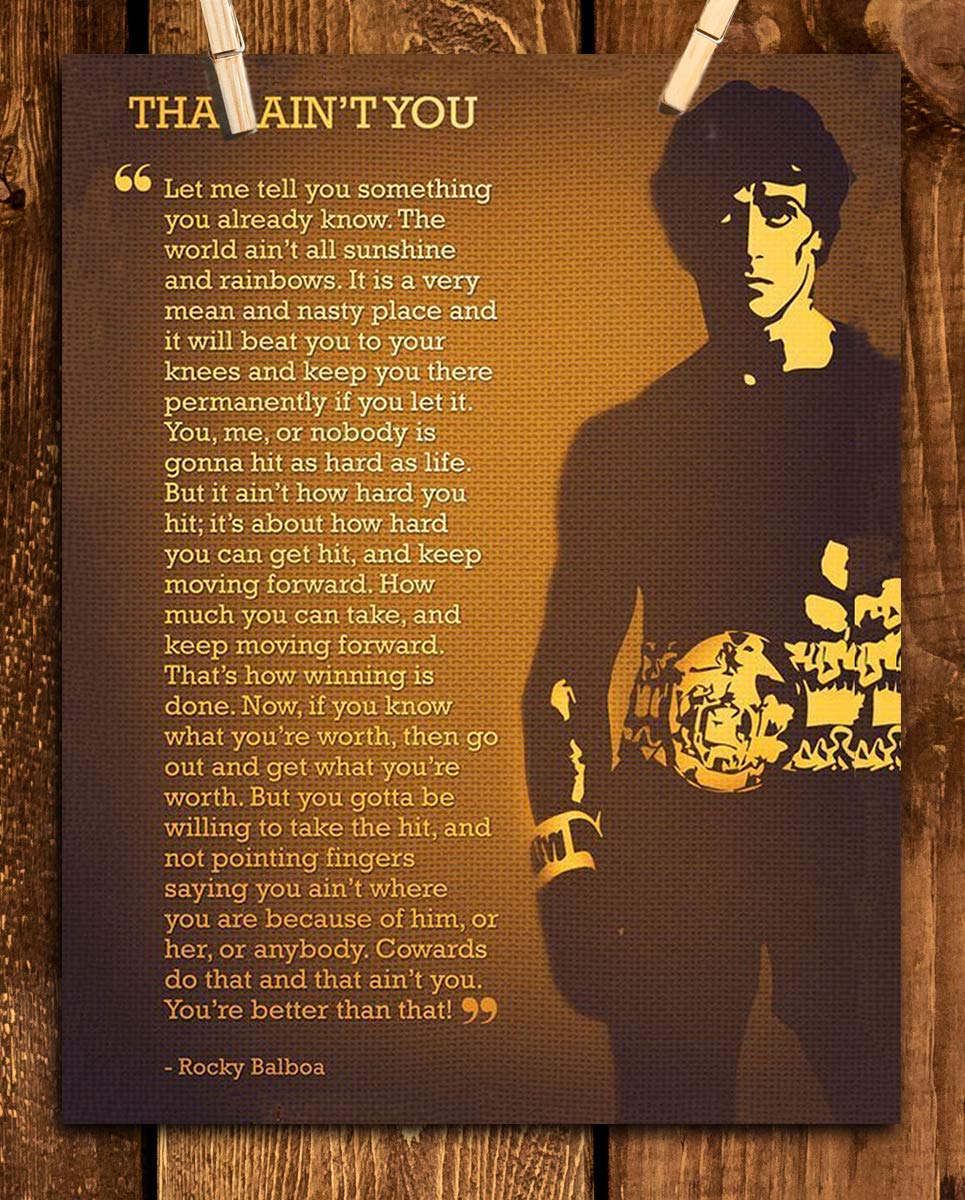 Rocky Balboa Quotes Wall Art- ?That Ain&