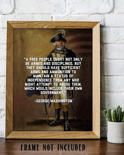 George Washington Quotes Wall Art-"Right to Bear Arms"- 8 x 10"