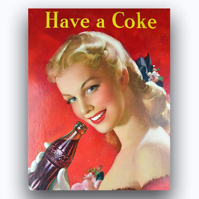 Vintage Coca Cola Girls- Signs Print Set (2)- 8 x 10"s Wall Art Replica Prints- Ready to Frame. Retro Home D?cor- Kitchen & Cafe Wall Decor. Decorative Antique Reprints- For Coke Lover's Collections.
